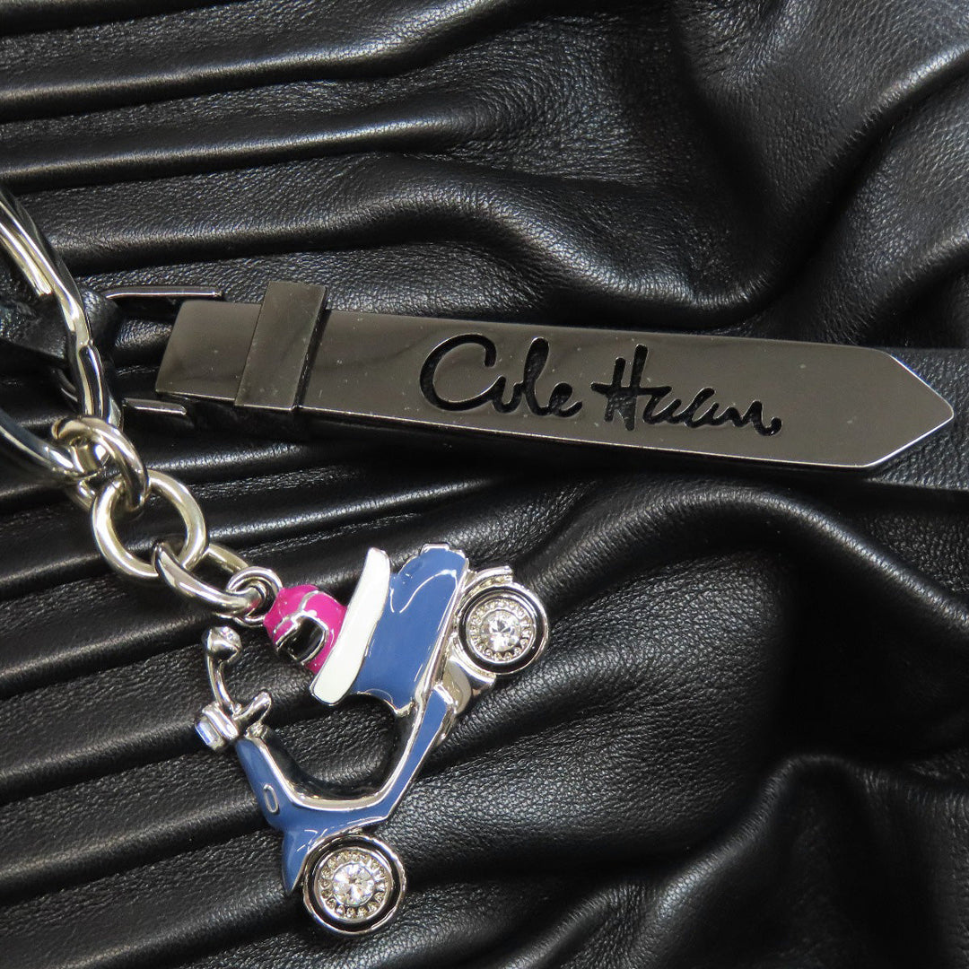 COLE HAAN Handbag leather black Simple design Women Used Authentic