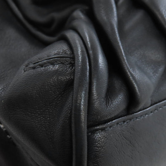 COLE HAAN Handbag leather black Simple design Women Used Authentic