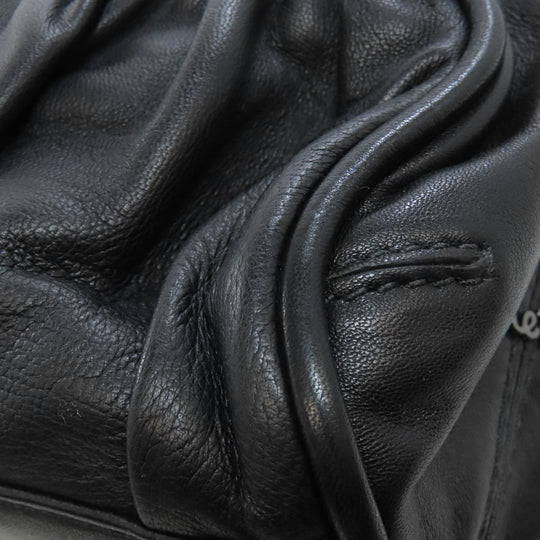 COLE HAAN Handbag leather black Simple design Women Used Authentic