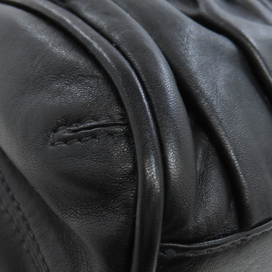 COLE HAAN Handbag leather black Simple design Women Used Authentic