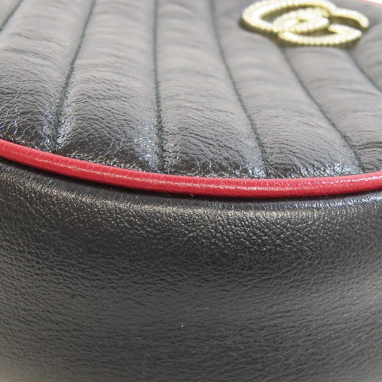 GUCCI Shoulder Bag 550154 leather black Round Chain Shoulder Women Used Authentic