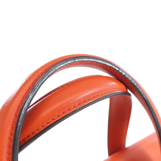 TOD�fS Tote Bag leather Orange Studs Women Used Authentic