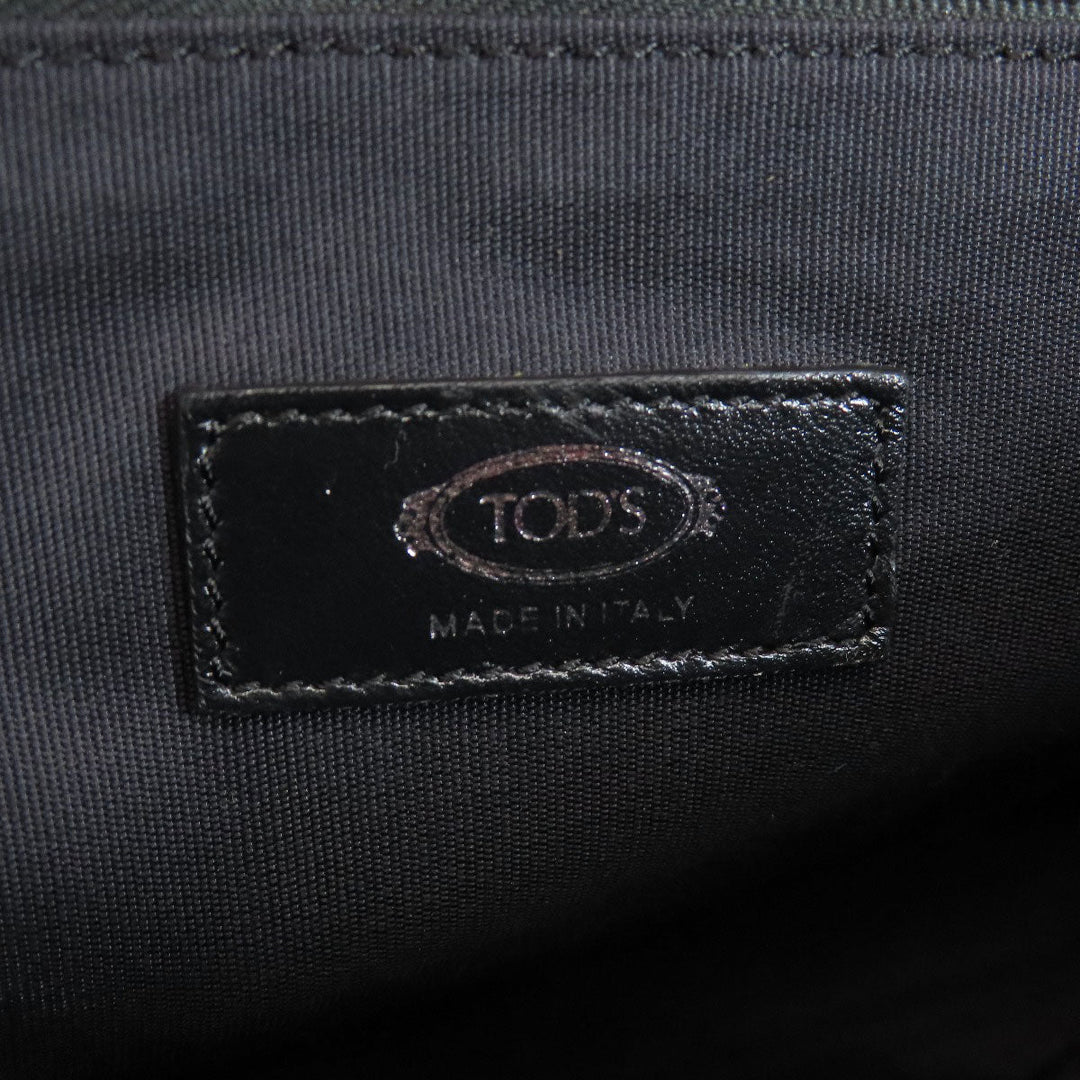 TOD�fS Tote Bag leather Orange Studs Women Used Authentic