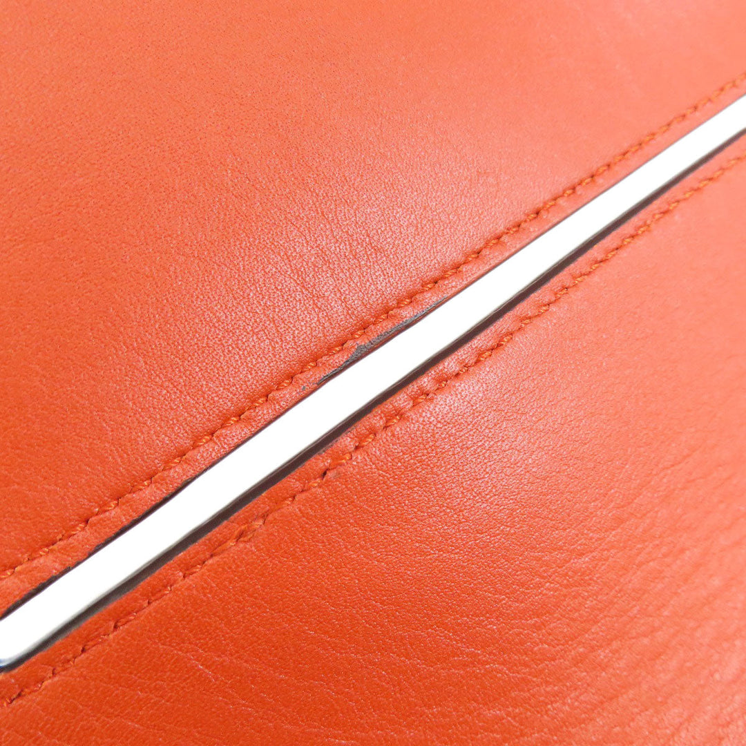 TOD�fS Tote Bag leather Orange Studs Women Used Authentic
