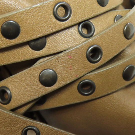 JIMMY CHOO Handbag leather Brown Belt motif Women Used Authentic
