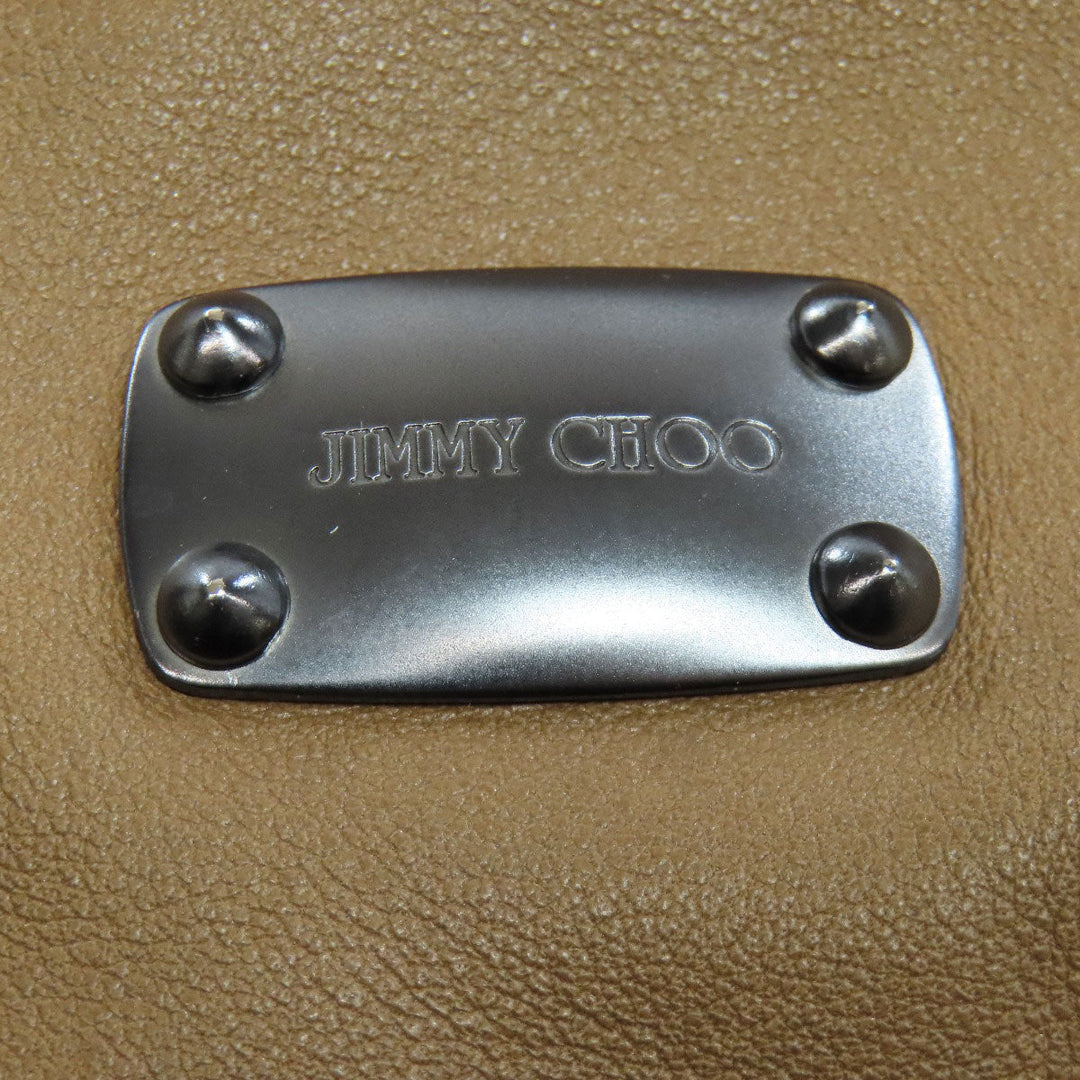 JIMMY CHOO Handbag leather Brown Belt motif Women Used Authentic