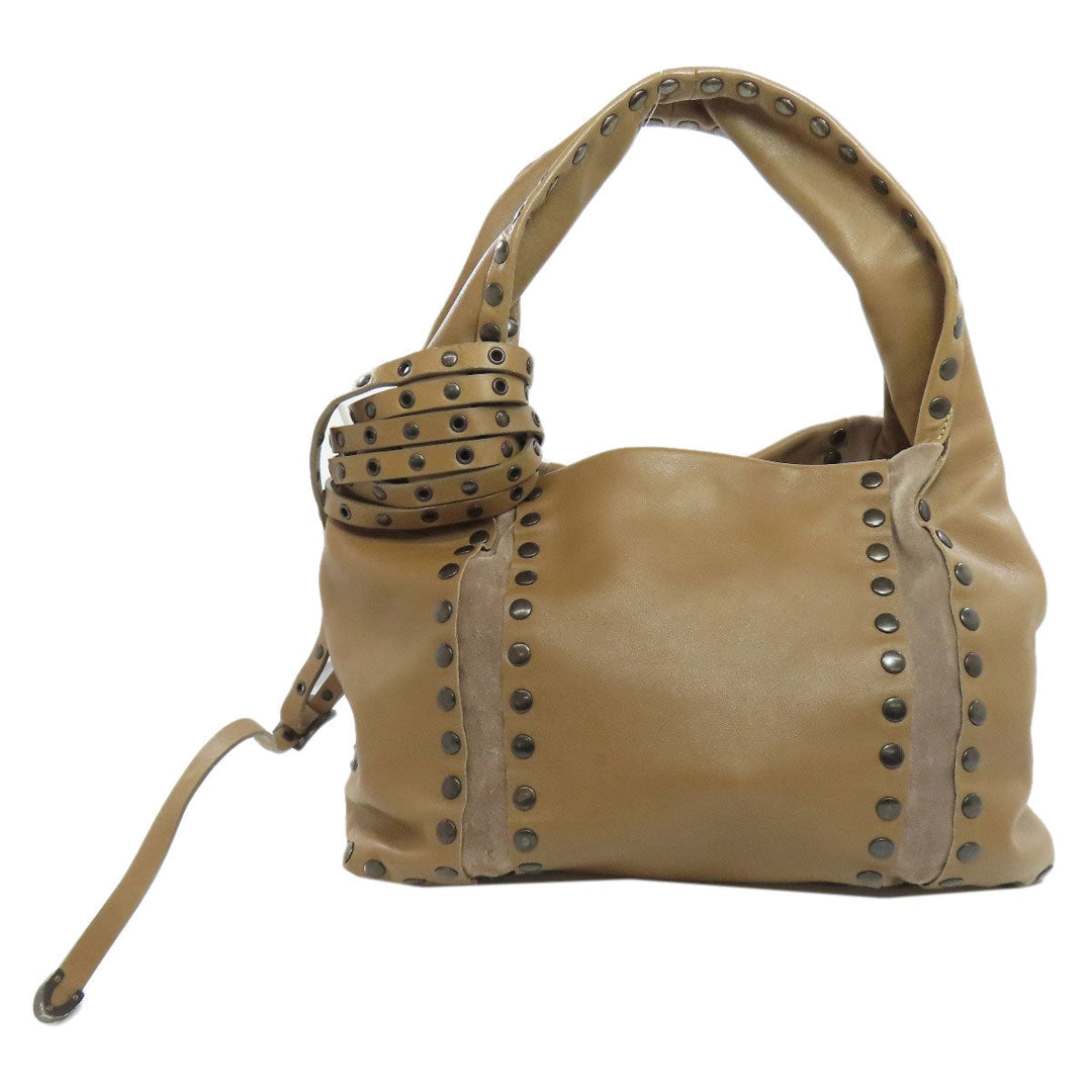 JIMMY CHOO Handbag leather Brown Belt motif Women Used Authentic