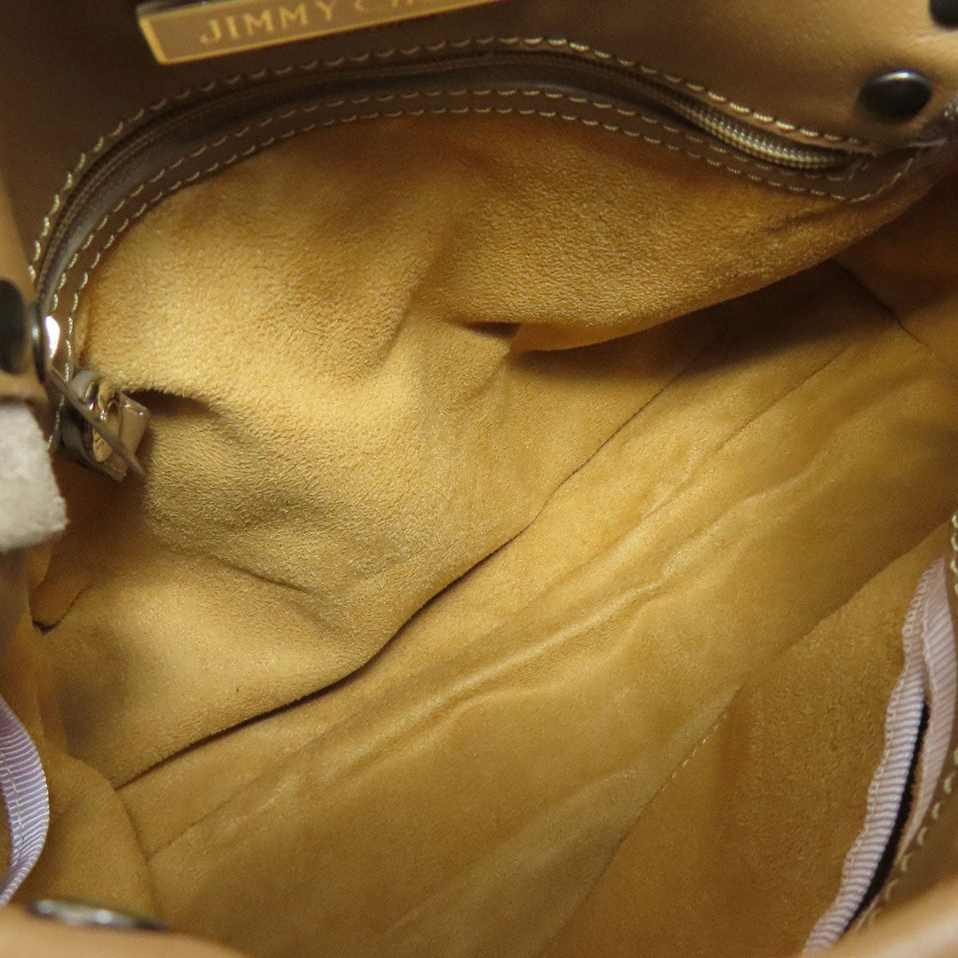 JIMMY CHOO Handbag leather Brown Belt motif Women Used Authentic