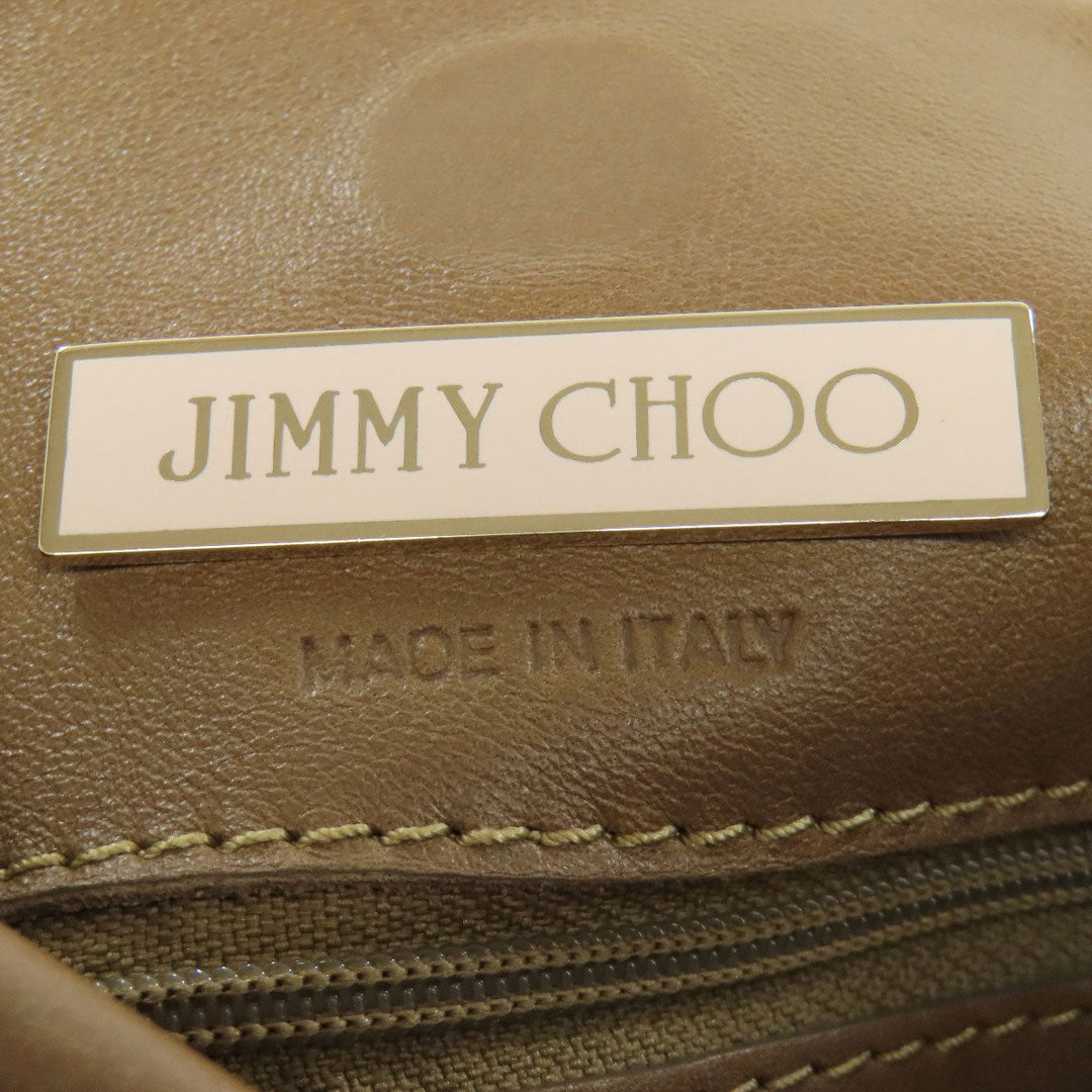 JIMMY CHOO Handbag leather Brown Belt motif Women Used Authentic