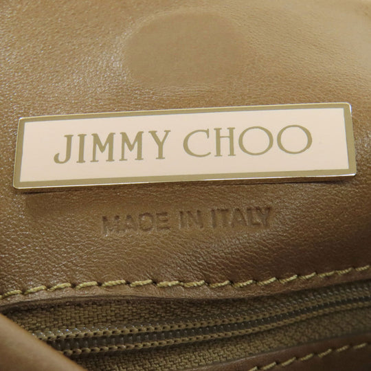 JIMMY CHOO Handbag leather Brown Belt motif Women Used Authentic