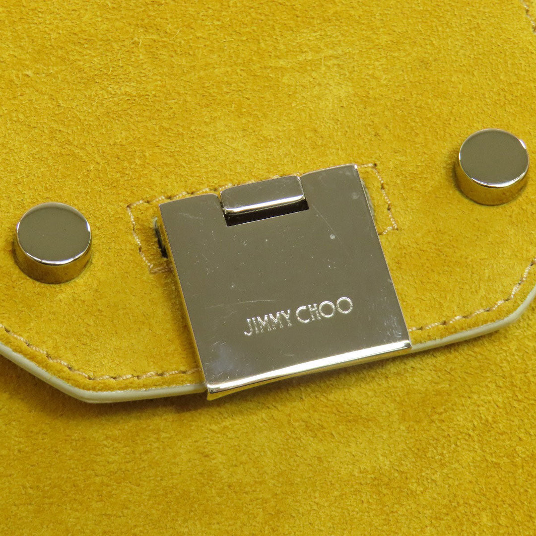 JIMMY CHOO Handbag Suede yellow 2WAY Women Used Authentic