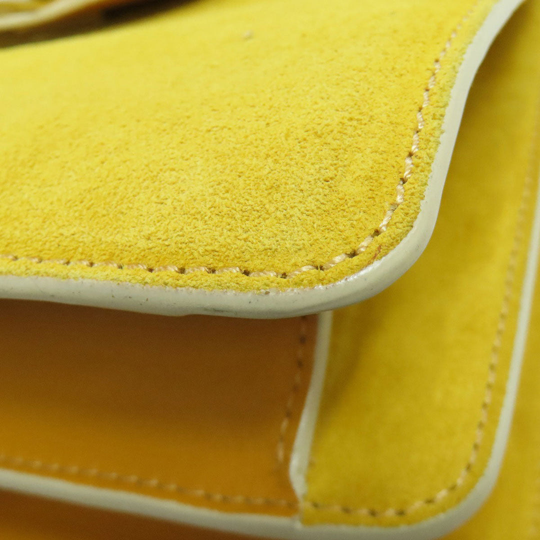 JIMMY CHOO Handbag Suede yellow 2WAY Women Used Authentic