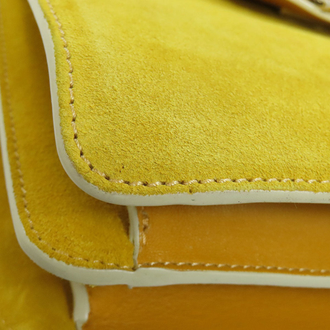 JIMMY CHOO Handbag Suede yellow 2WAY Women Used Authentic