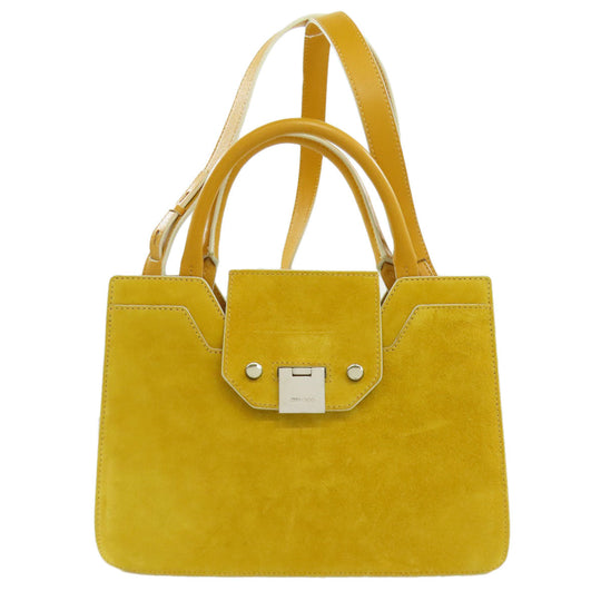 JIMMY CHOO Handbag Suede yellow 2WAY Women Used Authentic