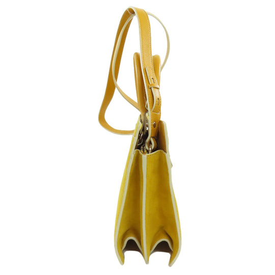 JIMMY CHOO Handbag Suede yellow 2WAY Women Used Authentic