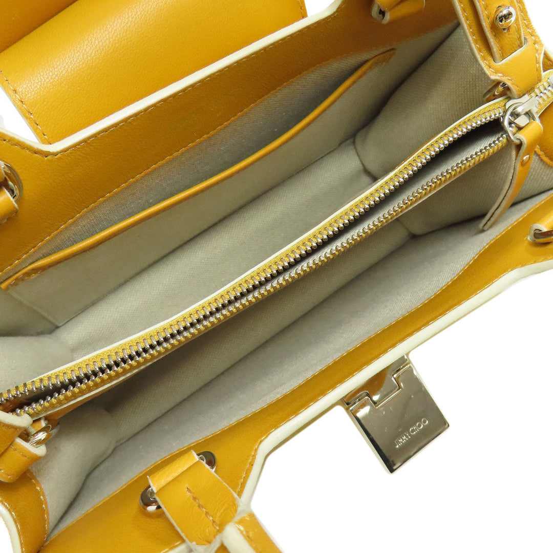 JIMMY CHOO Handbag Suede yellow 2WAY Women Used Authentic