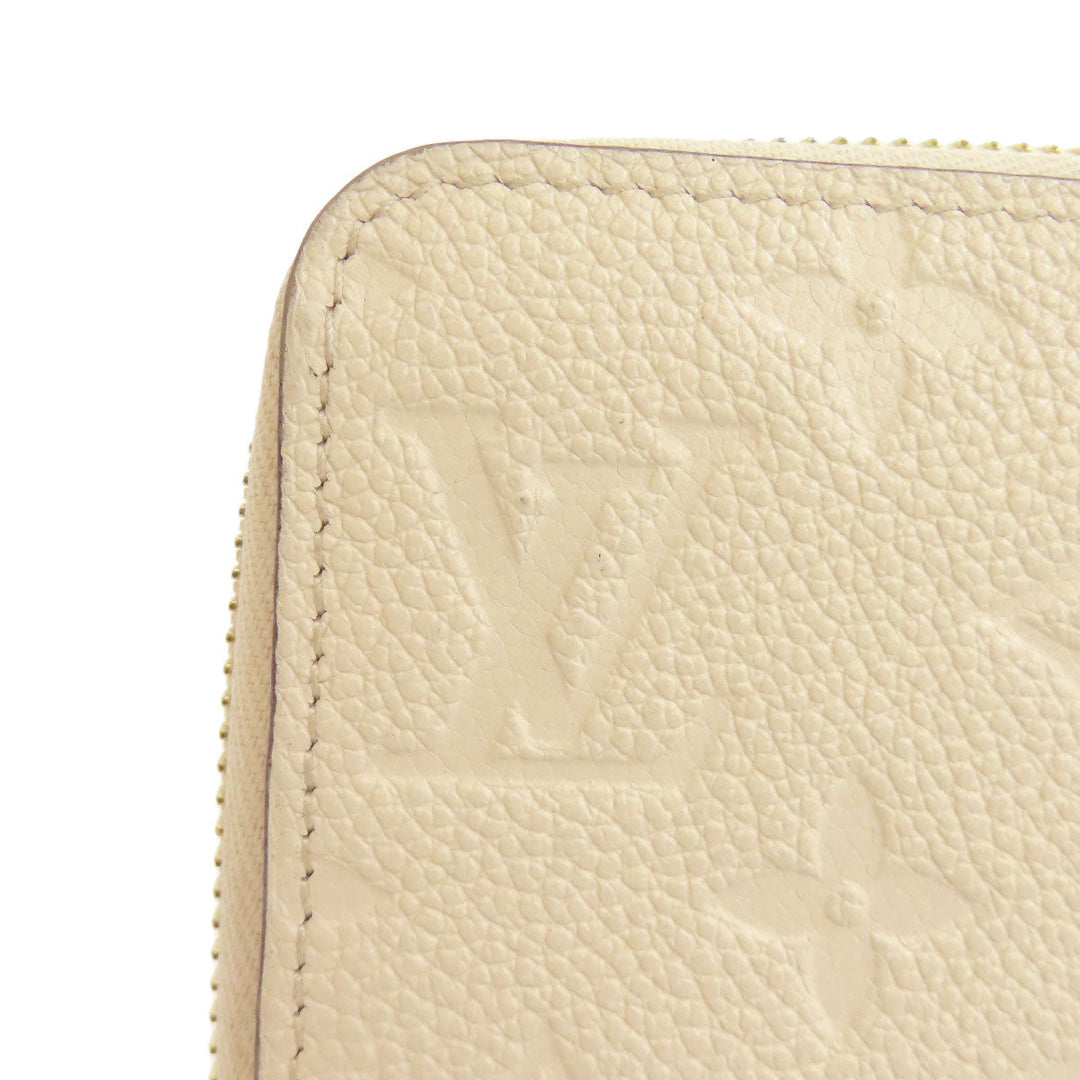 LOUIS VUITTON Long Wallet Purse M82212 Ann Platt white Zippy wallet Women Used Authentic