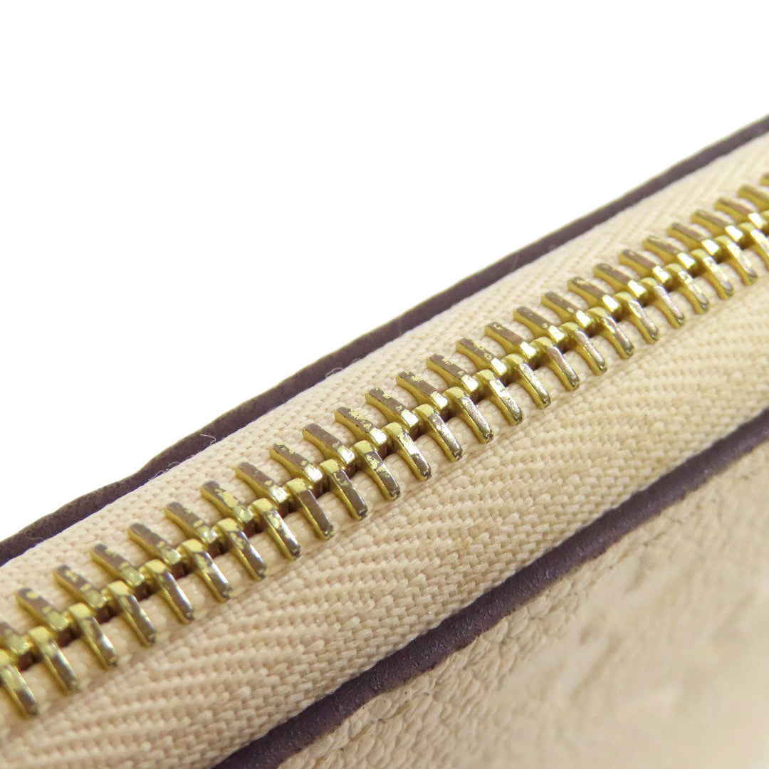 LOUIS VUITTON Long Wallet Purse M82212 Ann Platt white Zippy wallet Women Used Authentic