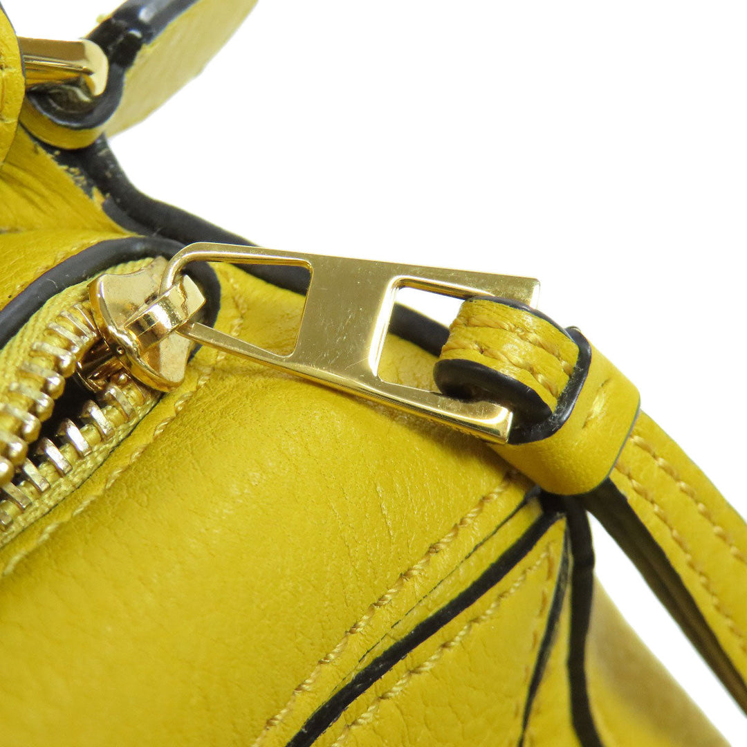 LOEWE Handbag Calfskin yellow Puzzle bag mini 2WAY Women Used Authentic