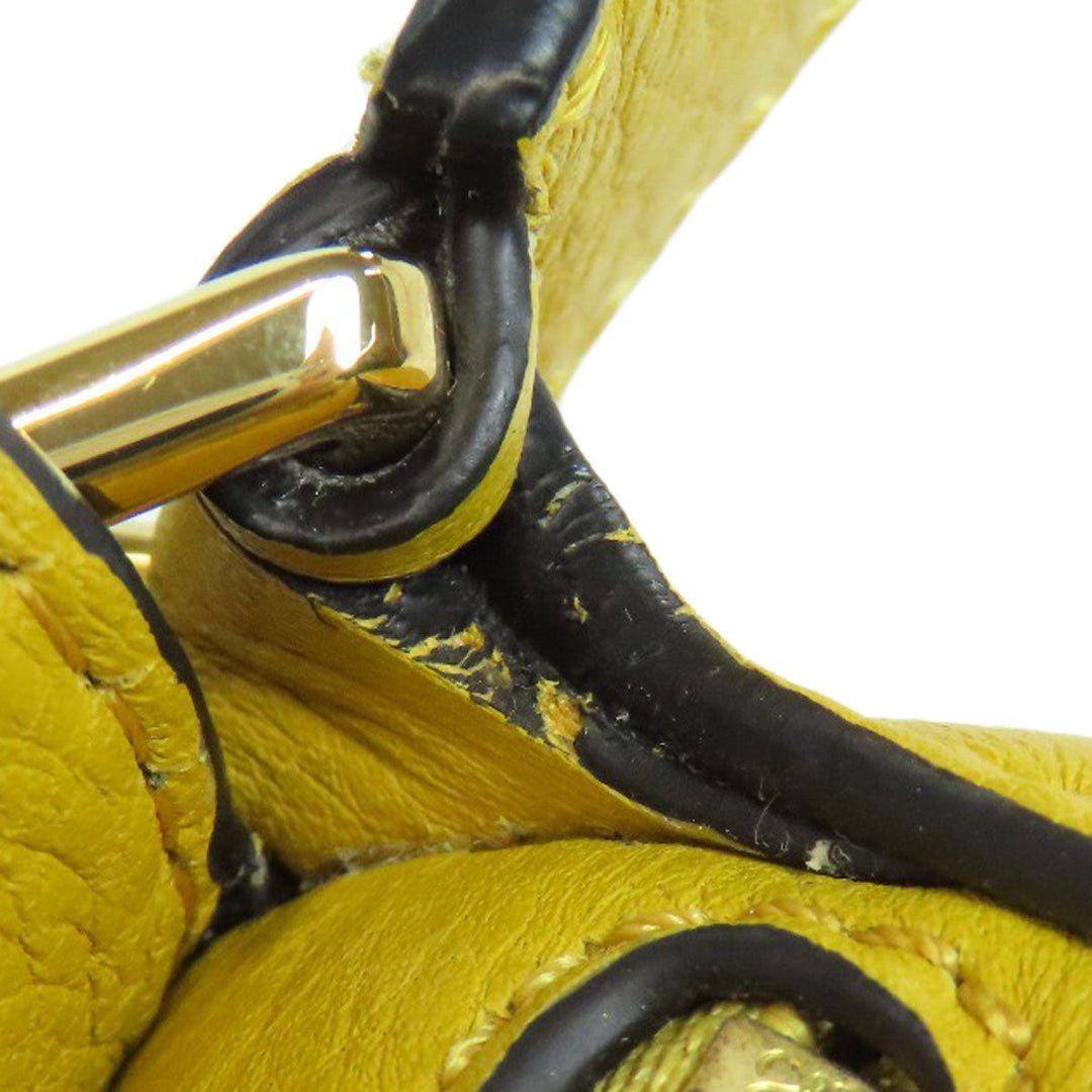 LOEWE Handbag Calfskin yellow Puzzle bag mini 2WAY Women Used Authentic