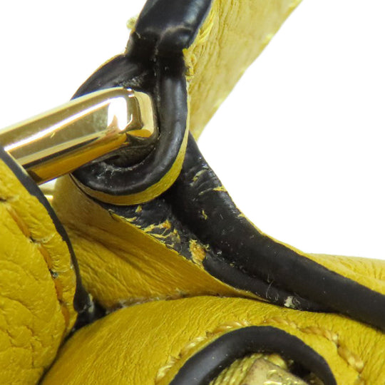 LOEWE Handbag Calfskin yellow Puzzle bag mini 2WAY Women Used Authentic