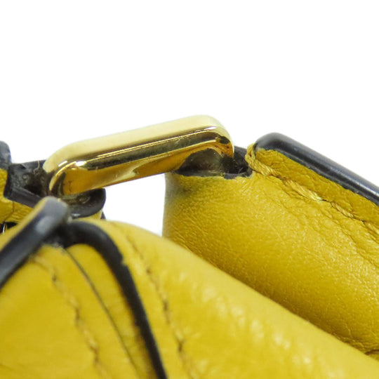 LOEWE Handbag Calfskin yellow Puzzle bag mini 2WAY Women Used Authentic