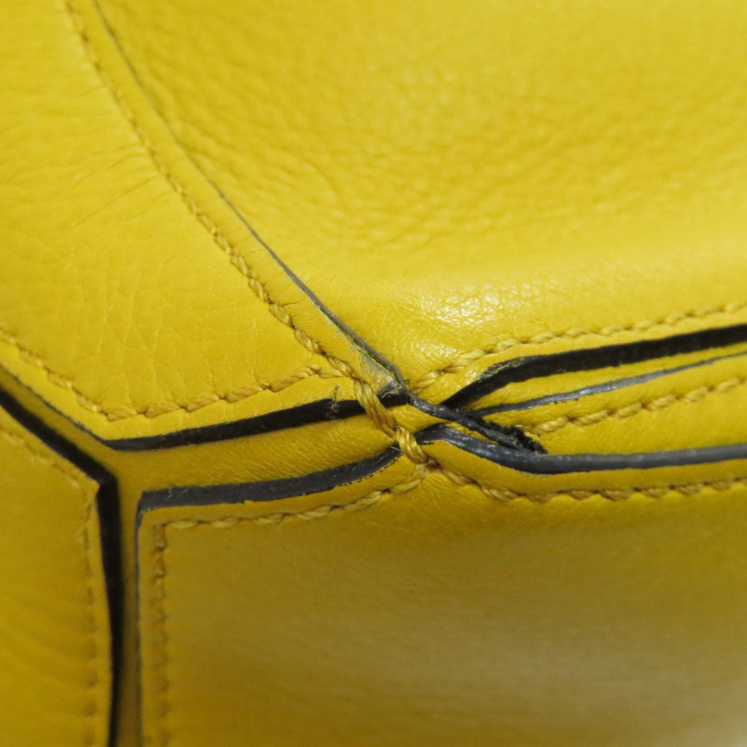 LOEWE Handbag Calfskin yellow Puzzle bag mini 2WAY Women Used Authentic