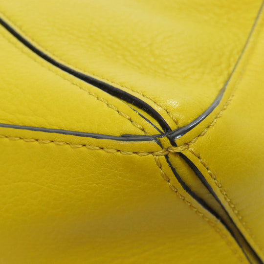 LOEWE Handbag Calfskin yellow Puzzle bag mini 2WAY Women Used Authentic