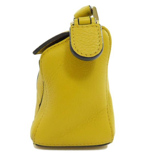 LOEWE Handbag Calfskin yellow Puzzle bag mini 2WAY Women Used Authentic