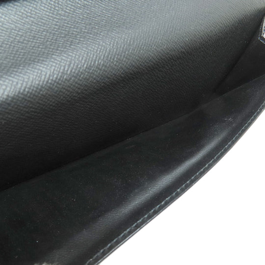 LOUIS VUITTON Long Wallet Purse N63095 Damier canvas black Zippy wallet Vertical Women Used Authentic