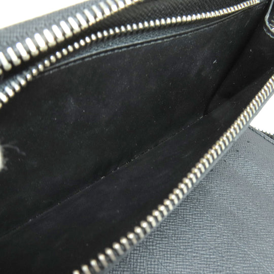 LOUIS VUITTON Long Wallet Purse N63095 Damier canvas black Zippy wallet Vertical Women Used Authentic