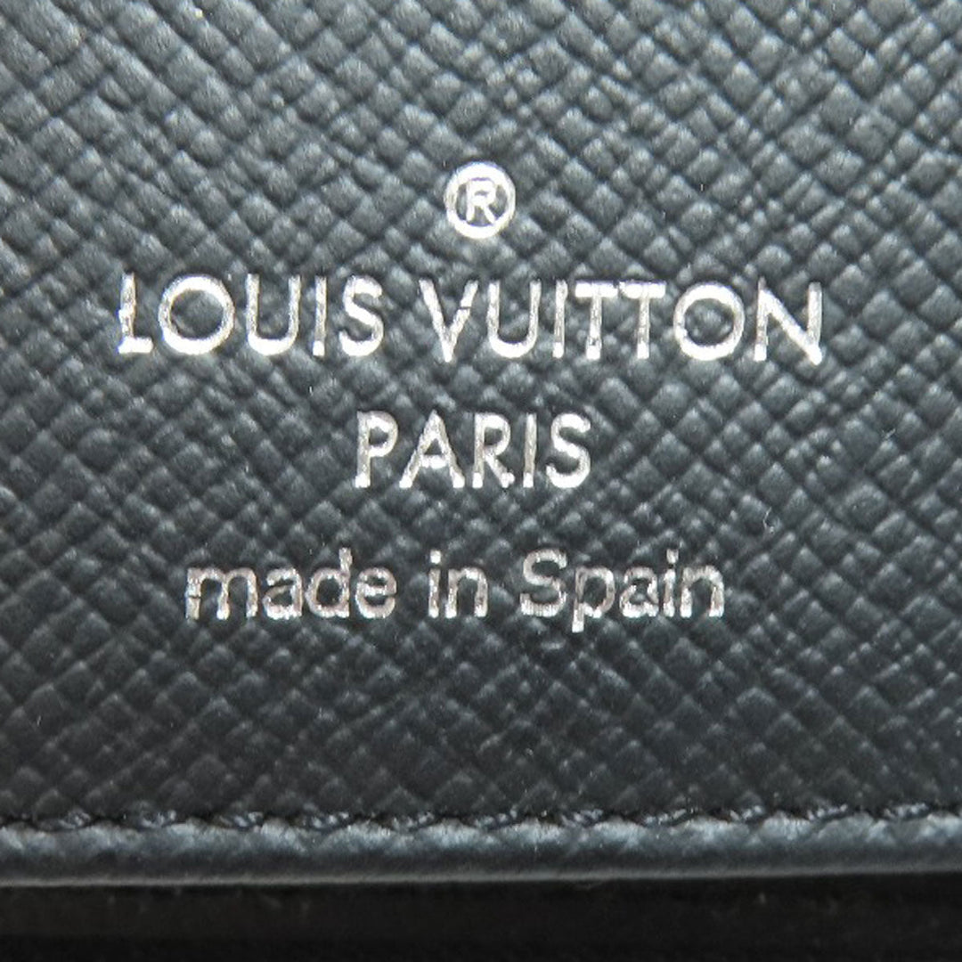 LOUIS VUITTON Long Wallet Purse N63095 Damier canvas black Zippy wallet Vertical Women Used Authentic