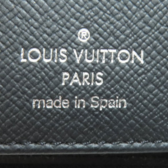 LOUIS VUITTON Long Wallet Purse N63095 Damier canvas black Zippy wallet Vertical Women Used Authentic