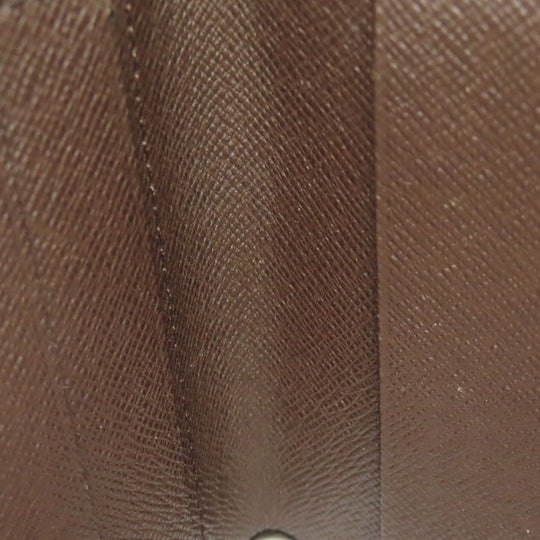 LOUIS VUITTON Bifold Wallet M61668 Damier canvas Brown Compact zip Women Used Authentic