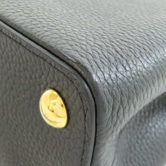LOUIS VUITTON Handbag Calfskin black Capucines BB Flower Women Used Authentic