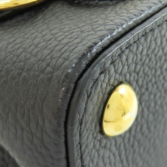 LOUIS VUITTON Handbag Calfskin black Capucines BB Flower Women Used Authentic