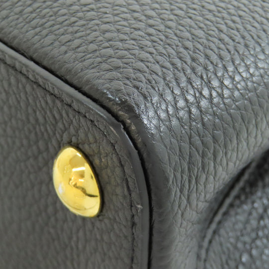 LOUIS VUITTON Handbag Calfskin black Capucines BB Flower Women Used Authentic