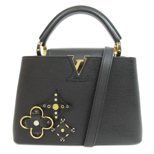 LOUIS VUITTON Handbag Calfskin black Capucines BB Flower Women Used Authentic