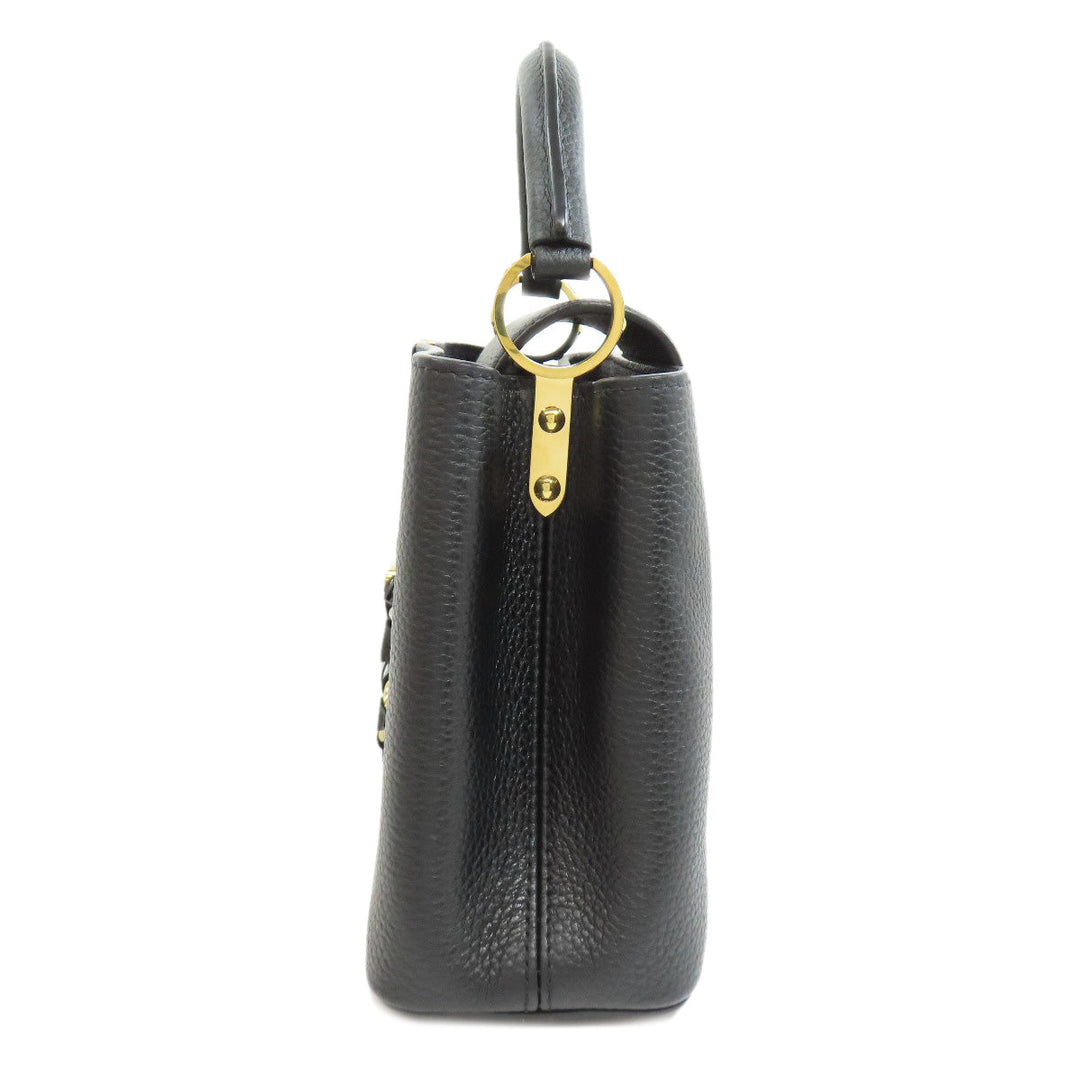 LOUIS VUITTON Handbag Calfskin black Capucines BB Flower Women Used Authentic