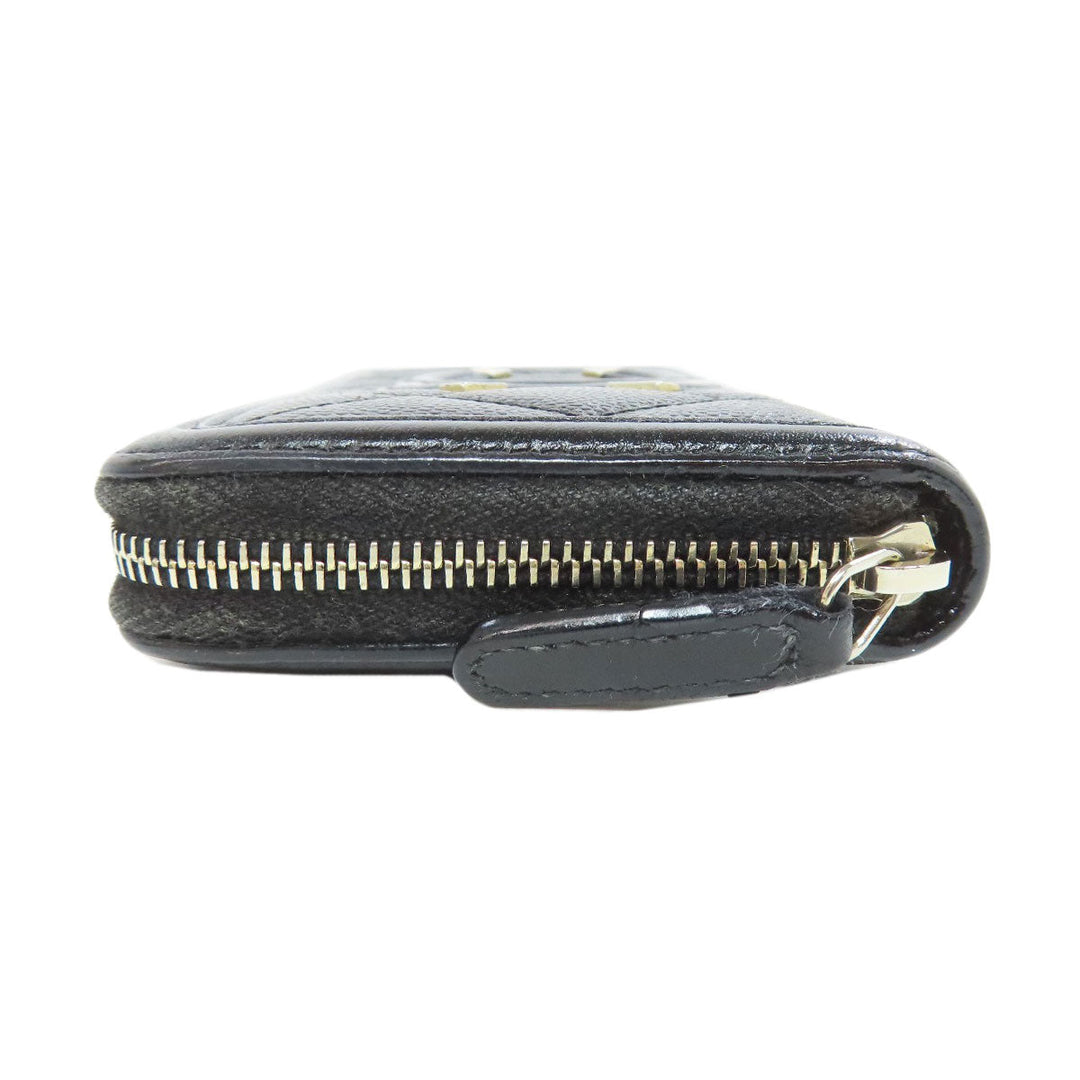 CHANEL Long Wallet Purse Grained Calfskin Skin black Matelasse Gold Metal