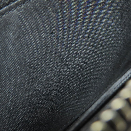 CHANEL Long Wallet Purse Grained Calfskin Skin black Matelasse Gold Metal