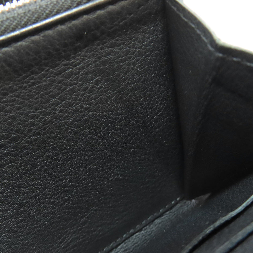 LOUIS VUITTON Long Wallet Purse M61867 Mahina leather black Zippy wallet Women Used Authentic