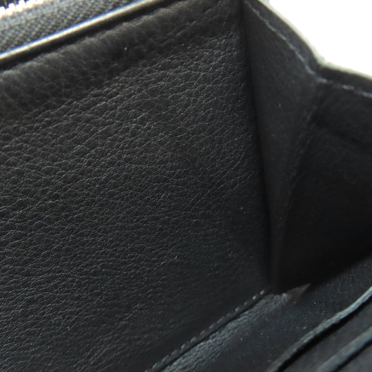 LOUIS VUITTON Long Wallet Purse M61867 Mahina leather black Zippy wallet Women Used Authentic