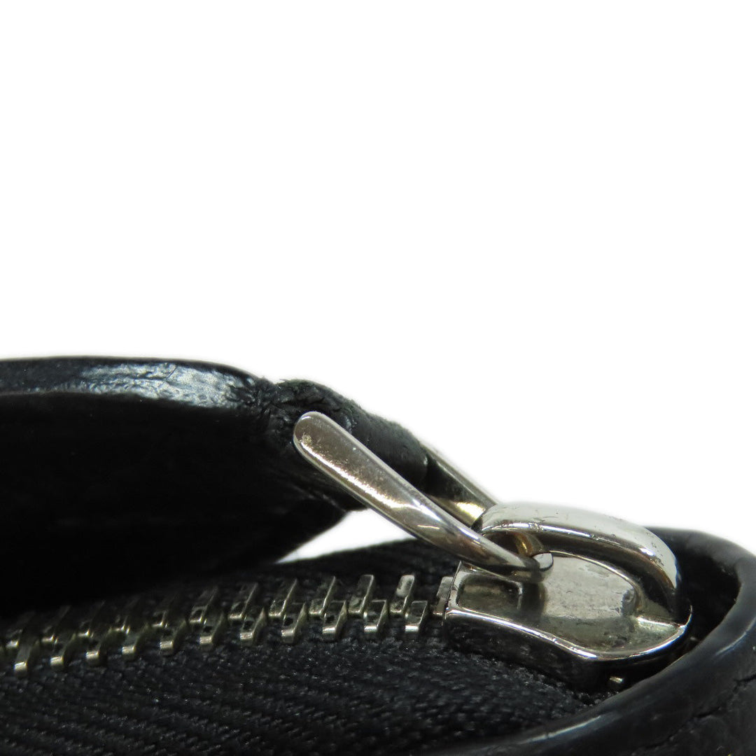 LOUIS VUITTON Long Wallet Purse M61867 Mahina leather black Zippy wallet Women Used Authentic