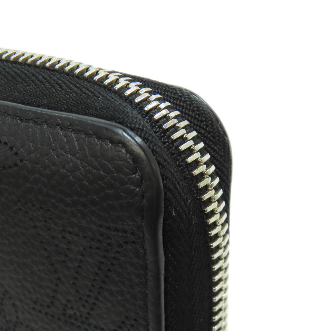 LOUIS VUITTON Long Wallet Purse M61867 Mahina leather black Zippy wallet Women Used Authentic