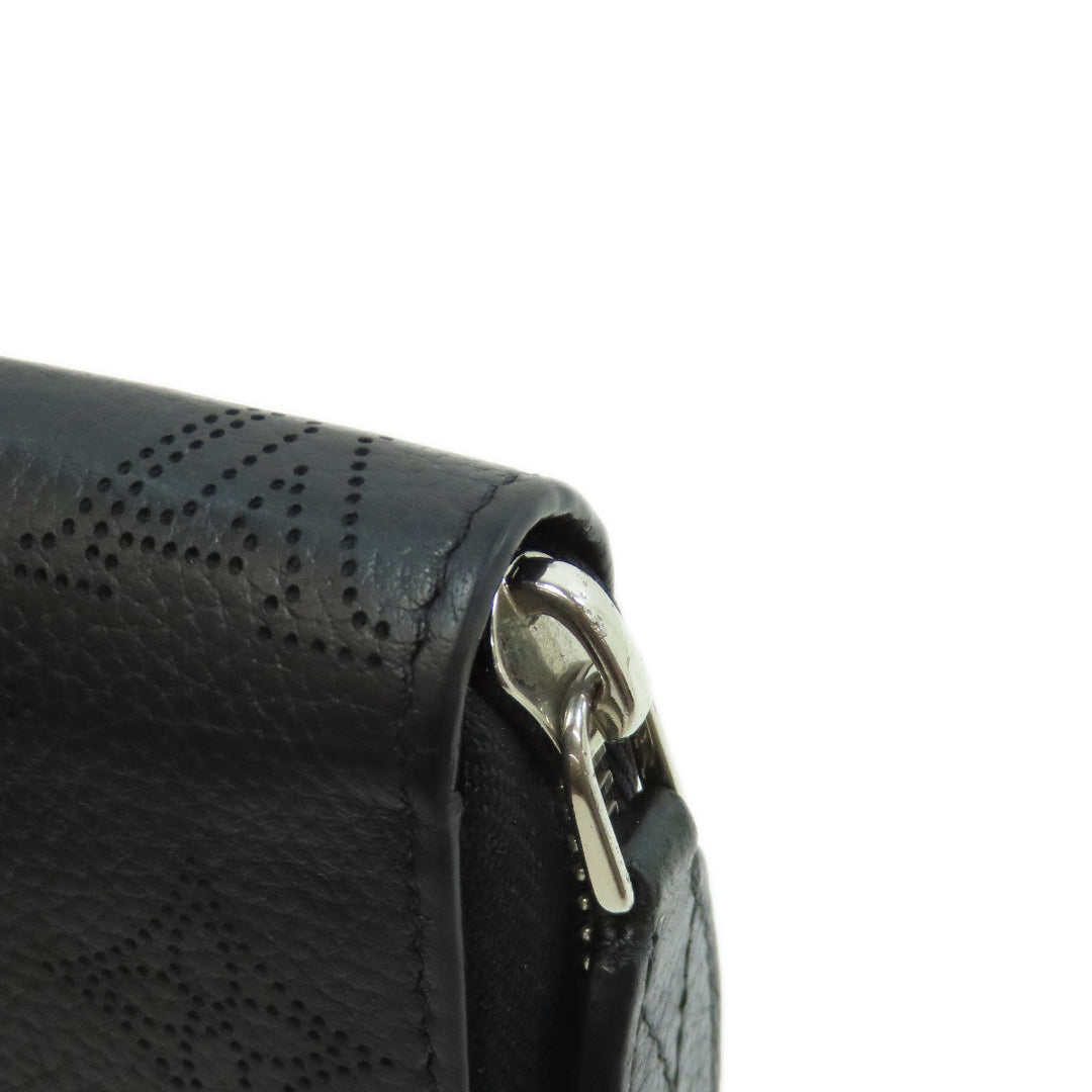 LOUIS VUITTON Long Wallet Purse M61867 Mahina leather black Zippy wallet Women Used Authentic