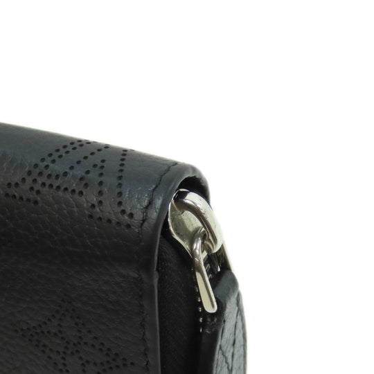 LOUIS VUITTON Long Wallet Purse M61867 Mahina leather black Zippy wallet Women Used Authentic