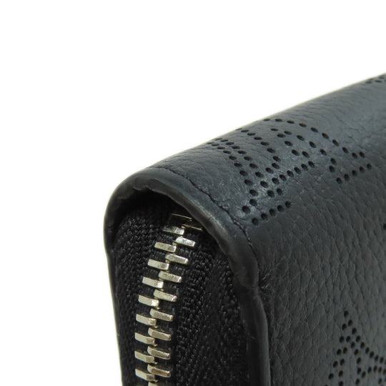 LOUIS VUITTON Long Wallet Purse M61867 Mahina leather black Zippy wallet Women Used Authentic
