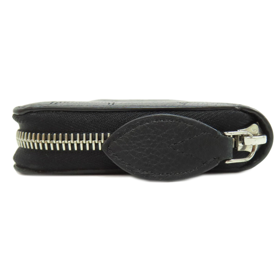 LOUIS VUITTON Long Wallet Purse M61867 Mahina leather black Zippy wallet Women Used Authentic