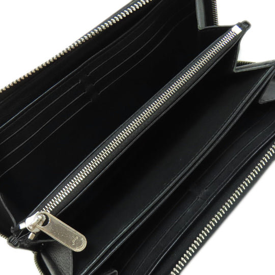 LOUIS VUITTON Long Wallet Purse M61867 Mahina leather black Zippy wallet Women Used Authentic